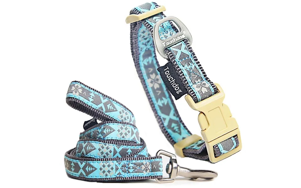 Touchdog Shape Embroidered Collar & Leash - Small