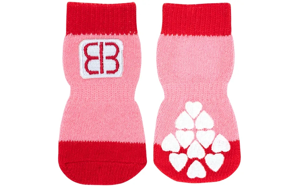 Traction Control Socks For Dogs - Red Pink