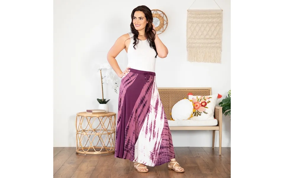 Twisted Maxi Tie-dye Skirt - Plum