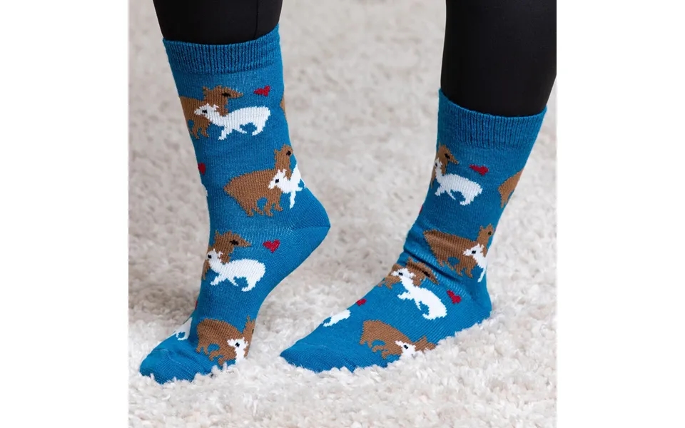 Warm Alpaca Love Socks - Blue
