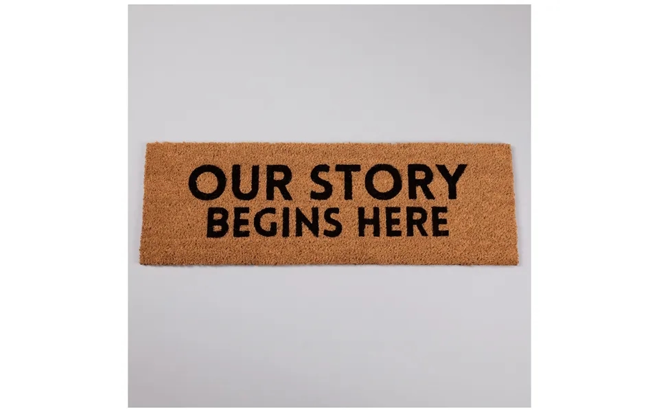 Warm Welcome Coir Door Mat - Our Story Begins Here