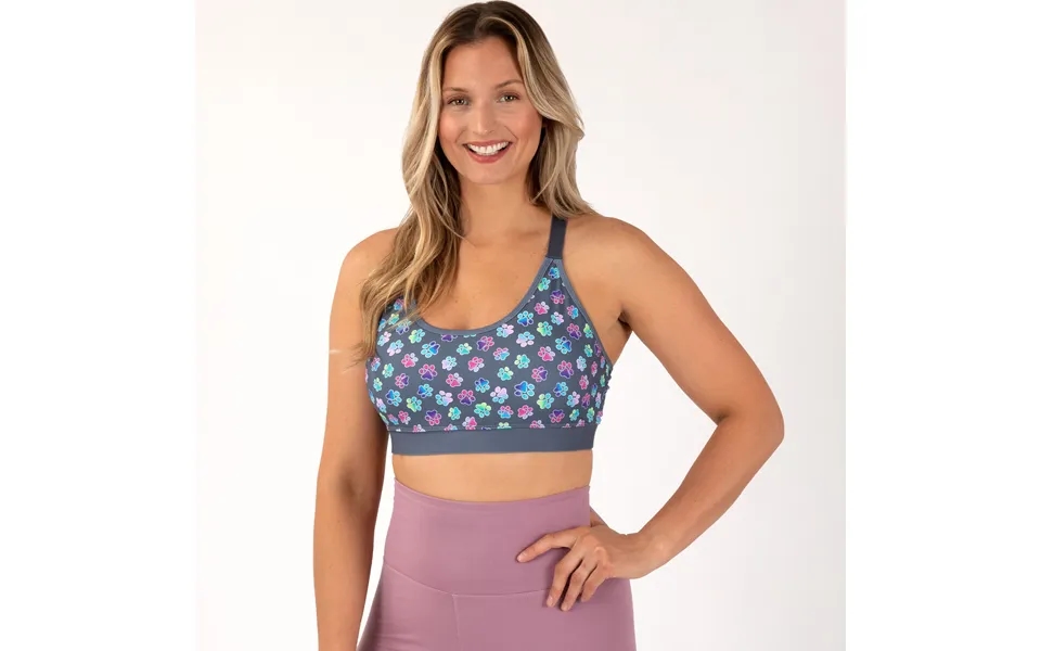 Wide Strap Adjustable Sports Bra - Gradient Paws