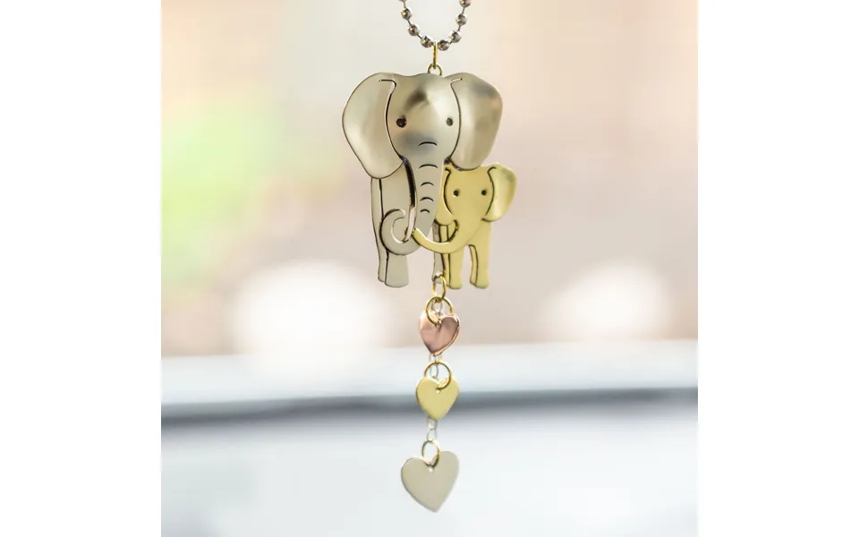 Wildlife Wonder Mixed Metal Car Charm - Elephants