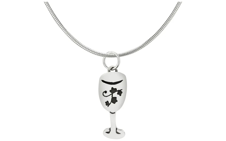 Wine Glass Sterling Necklace - Black