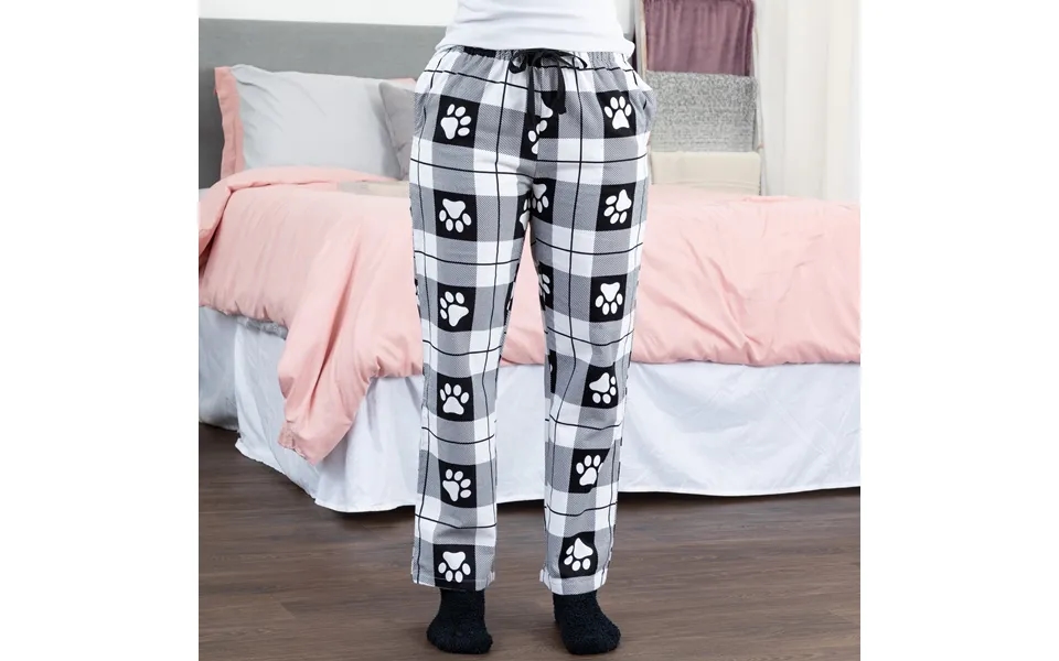 Women's Flannel Paw Pajama Pants 100% Cotton - Paw Buffalo Check
