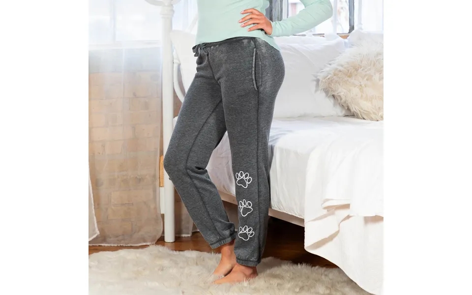 Women's Playful Pets Grey Jogger Sweatpants - Paw