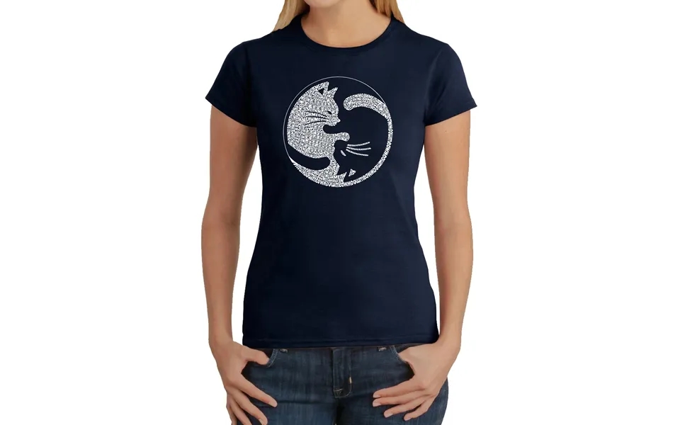 Yin Yang Cat - Women's Word Art T-shirt