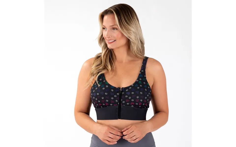 Zip Front Sports Bra - Paws & Zebra Heart