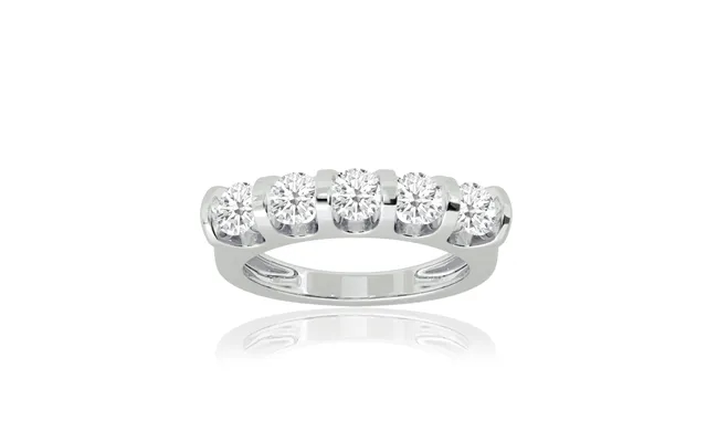 Bali Bar Set Lab Grown Five Stone Diamond Ring 10k White Gold 1 Ct product image