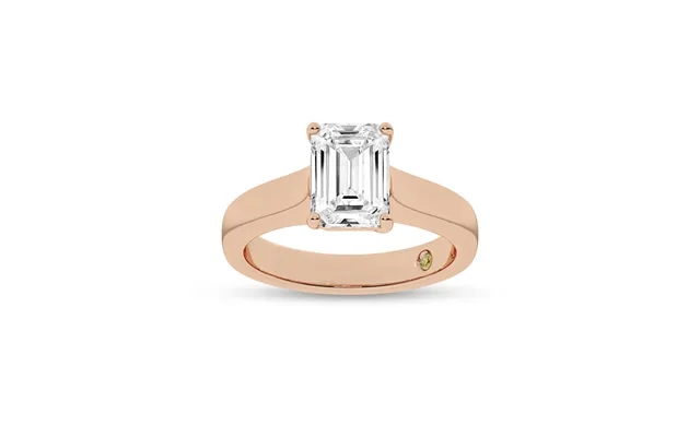 Bold Cross Prong Emerald Cut Lab Grown Diamond Solitaire Ring 18k Rose Gold 1 Ct product image