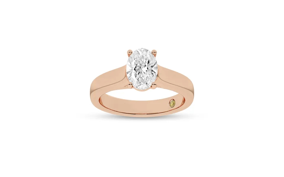 Bold Cross Prong Oval Lab Grown Diamond Solitaire Ring 14k Rose Gold 1 Ct
