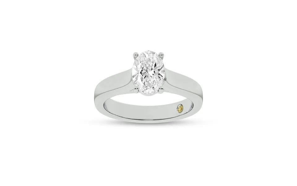 Bold Cross Prong Oval Lab Grown Diamond Solitaire Ring 14k White Gold 1 Ct