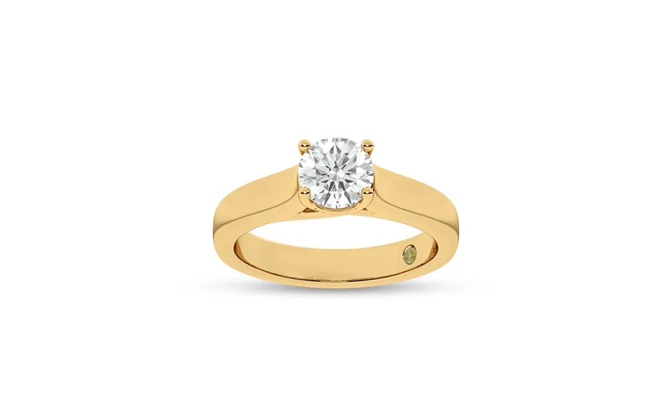 Bold Cross Prong Round Lab Grown Diamond Solitaire Ring 18k Yellow Gold 1 Ct