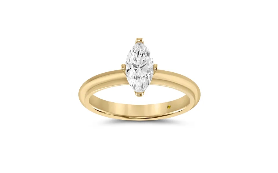Celest Marquise Lab Grown Diamond Solitaire Ring 10k Yellow Gold 2 Ct