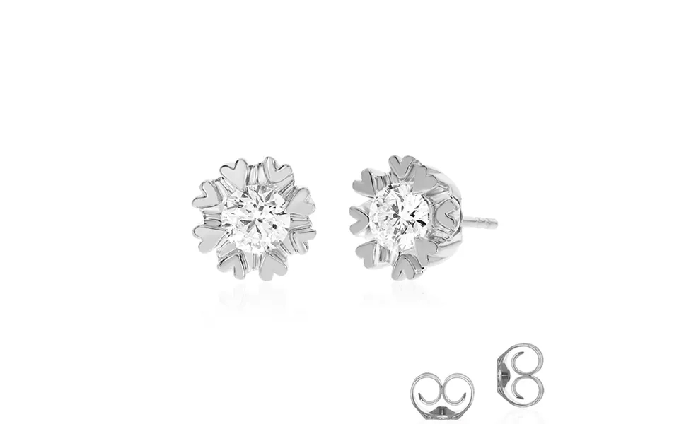 Certified Heart Prong Lab Diamond Stud Earrings 14k White Gold 3 4 Ct