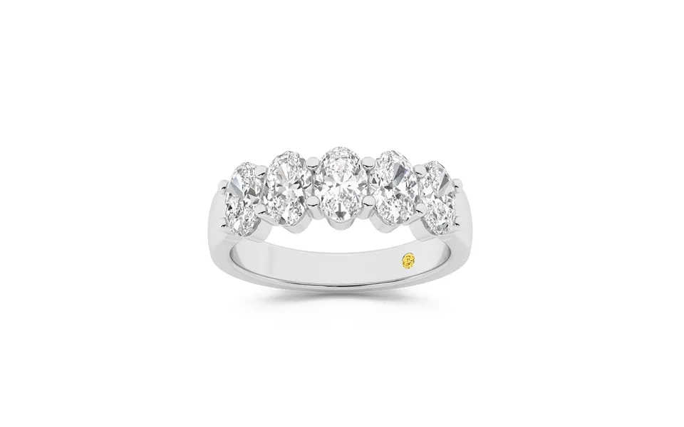 Ciel Lab Grown Five Stone Oval Diamond Ring 14k White Gold 2 Ct