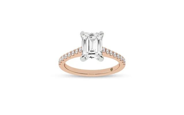 Destiny Half Coverage Emerald Cut Lab Diamond Engagement Ring 18k Rose Gold 1 3 4 Ct product image