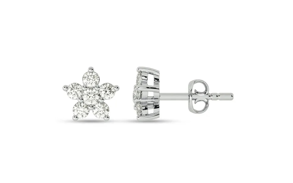 Floral Constellation Lab Grown Diamond Studs Earrings 14k White Gold 1 2 Ct