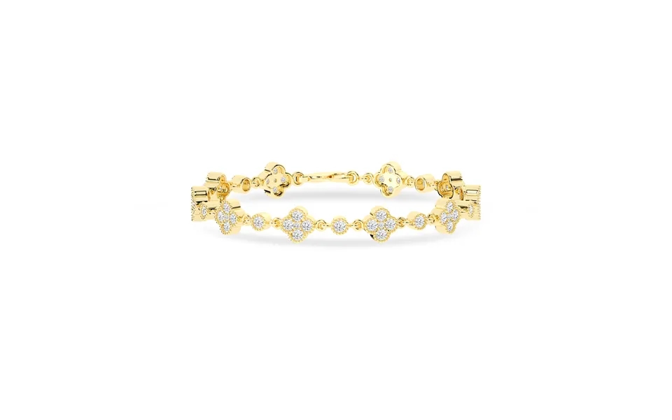 Four Leaf Clover Inspired Lab Grown Diamond Bracelet 10k Yellow Gold 2
