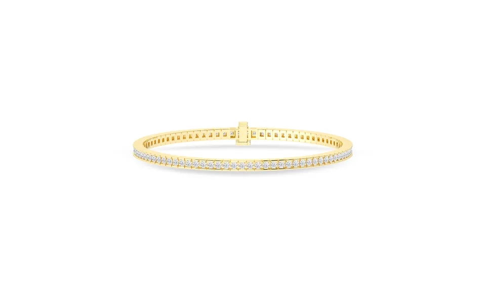 Glamorous Channel Set Lab Grown Diamond Tennis Bracelet 14k Yellow Gold 3 Ct