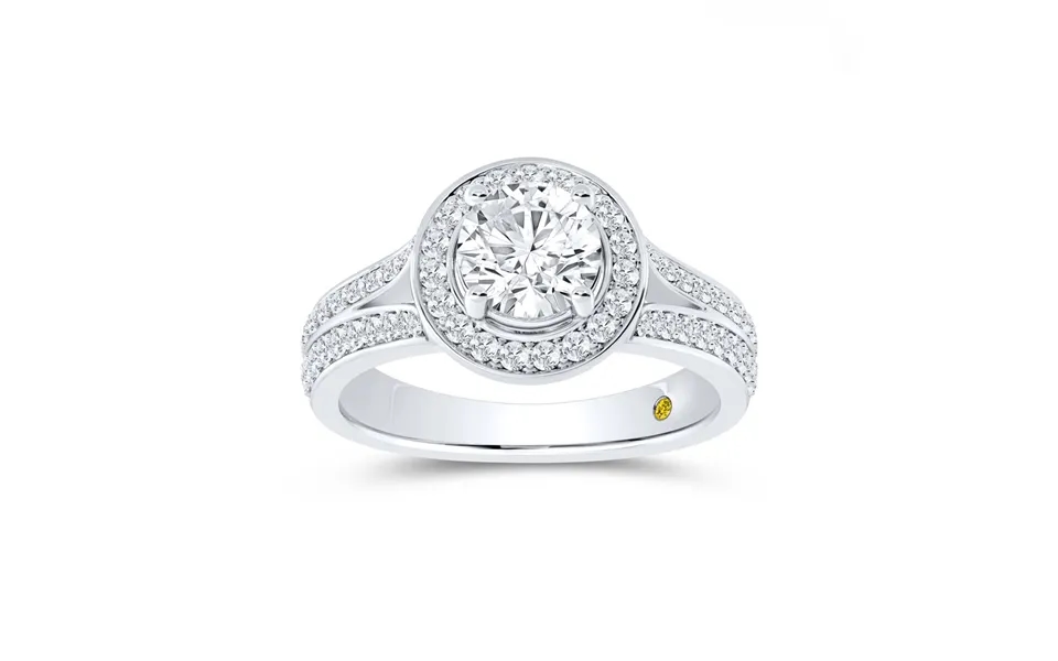 Gleam White Gold Split Shank Halo Round Lab Grown Diamond Engagement Ring 1 1 2 - 3 1 2 Ct