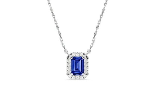 Grand Lab Created Imperial Halo Diamond Necklace 10k White Gold 1 6 Ct product image