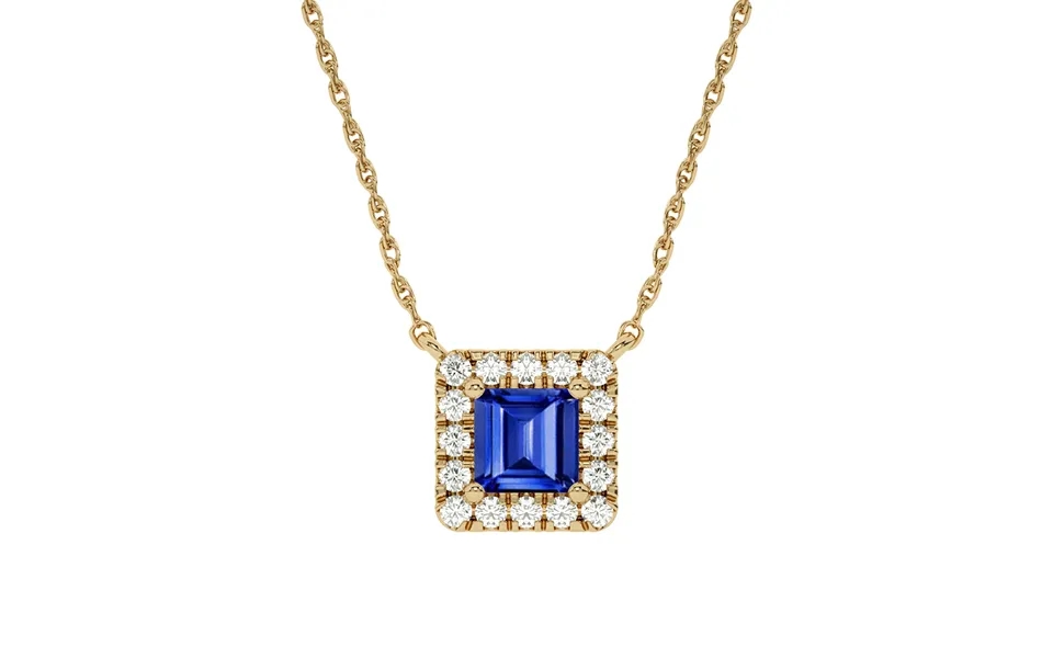 Grand Lab Created Regal Halo Diamond Necklace 10k Yellow Gold 1 3 Ct