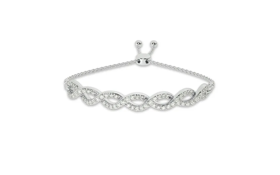 Infinity Themed Lab Grown Diamond Bolo Bracelet 1 Ct. Tw. -10k White Gold