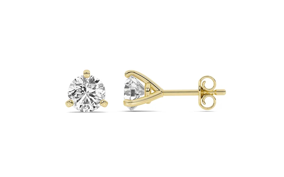 Lab Grown Martini Set Diamond Stud Earrings 10k Yellow Gold 1 1 2 Ct