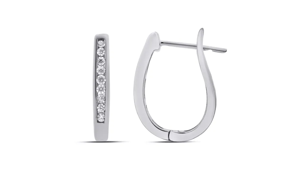 Lab Made Channel Set Diamond Huggie Earrings White Gold 1 4 Ct