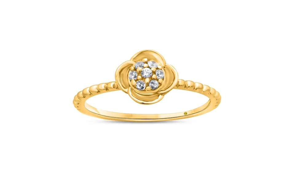 Lilium Lab Grown Floral Diamond Ring Yellow Gold 1 10 Ct. Tw