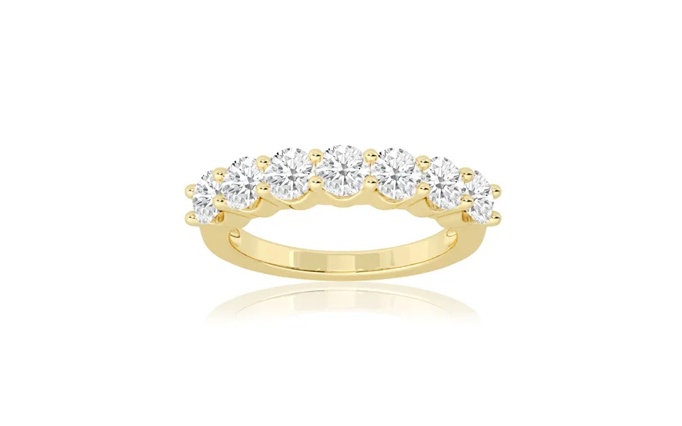 Mykonos Lab Grown Seven Stone Diamond Ring 10k Yellow Gold 2 Ct