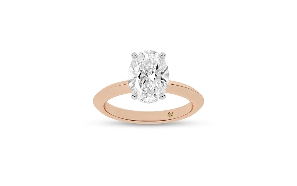 Prism Knife Edged Four Prong Oval Lab Grown Solitaire Diamond Ring 14k Rose Gold 3 1 2 Ct