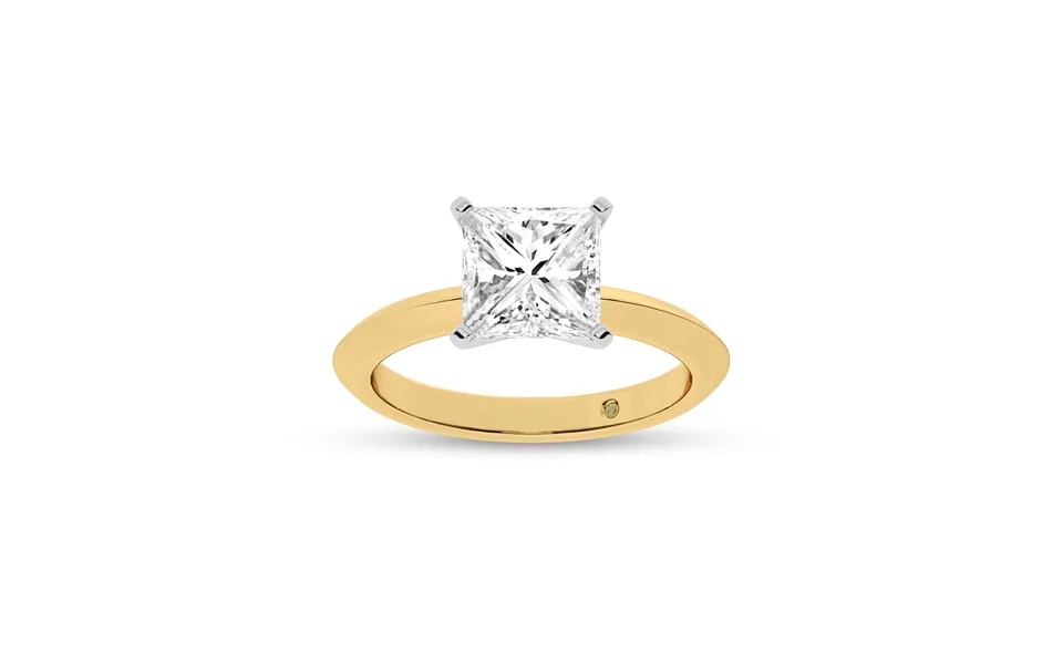 Prism Knife Edged Four Prong Princess Cut Lab Grown Solitaire Diamond Ring 14k Yellow Gold 1 Ct