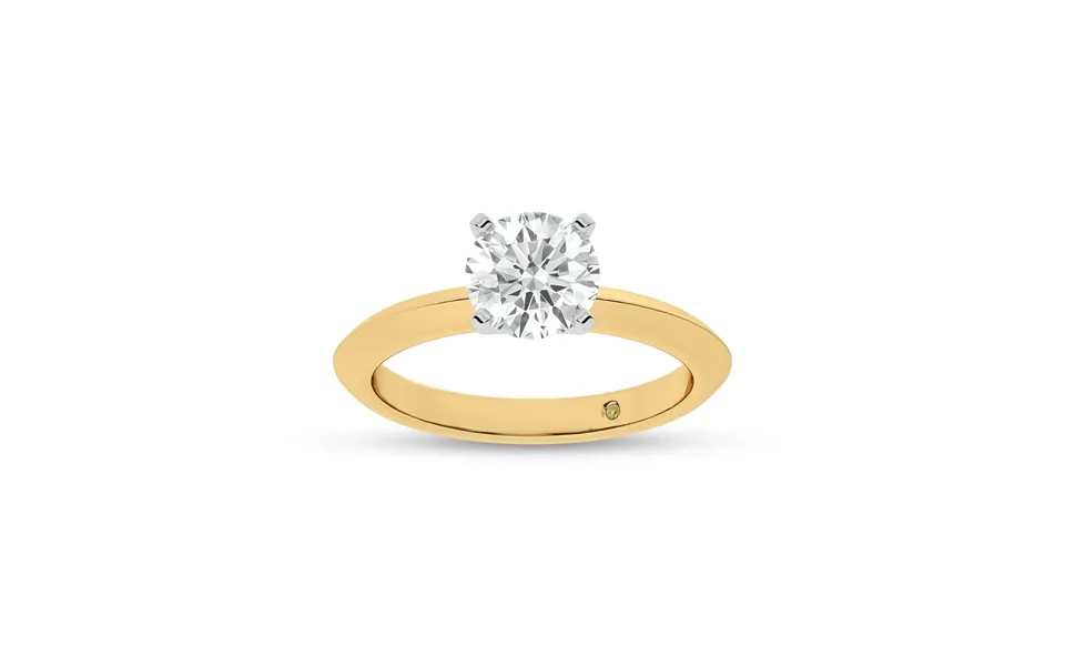 Prism Knife Edged Four Prong Round Lab Grown Solitaire Diamond Ring 14k Yellow Gold 2 Ct