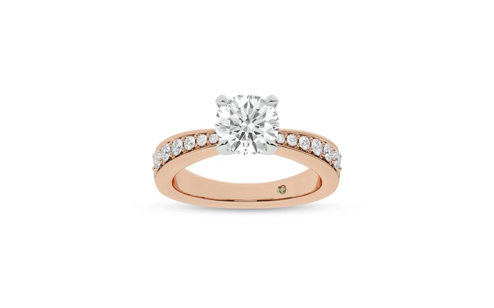 Rome Classic Pavé Set Round Lab Grown Diamond Engagement Ring 18k Rose Gold 2 7 8 Ct