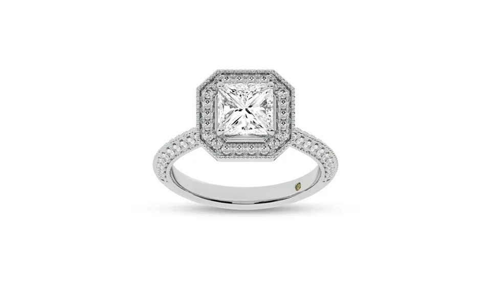 Shyne Octagonal Halo Princess Cut Lab Grown Diamond Engagement Ring 14k White Gold 2 1 2 Ct