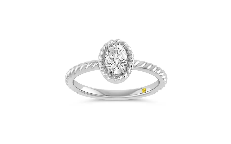 Soleil Lab Grown Solitiare Oval Shaped Diamond Ring 10k White Gold 2 1 2 Ct