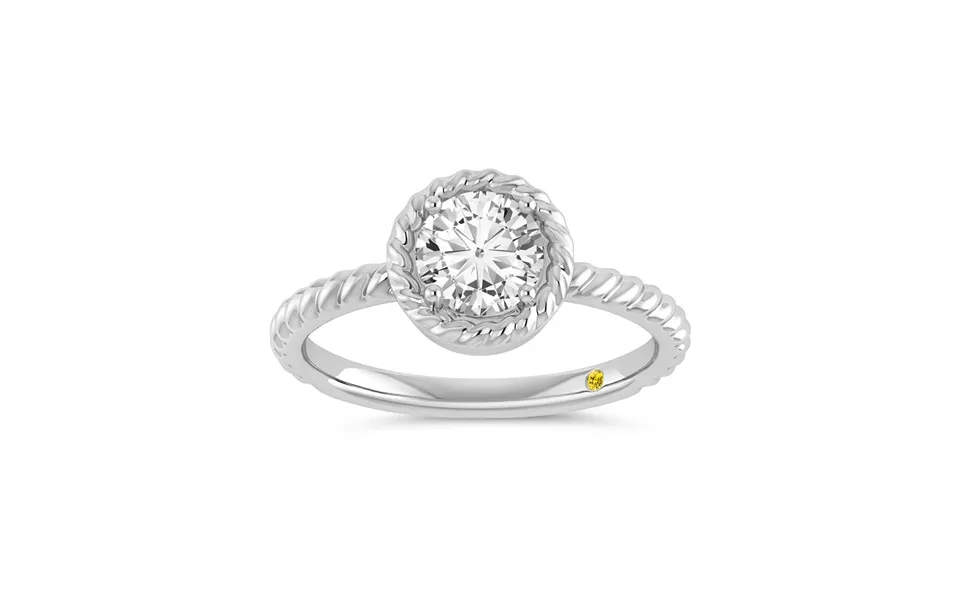 Soleil Lab Grown Solitiare Round Diamond Ring 10k White Gold 1 1 2 Ct