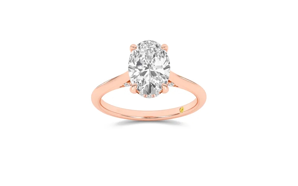 Twinkle Halo Oval Lab Grown Diamond Engagement Ring 10k Rose Gold 1 1 6 Ct