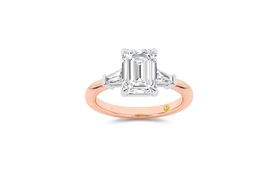 Valentina Tapered Baguette Lab Grown Three Stone Emerald Cut Diamond Engagement Ring 14k Rose Gold 2 1 3 Ct