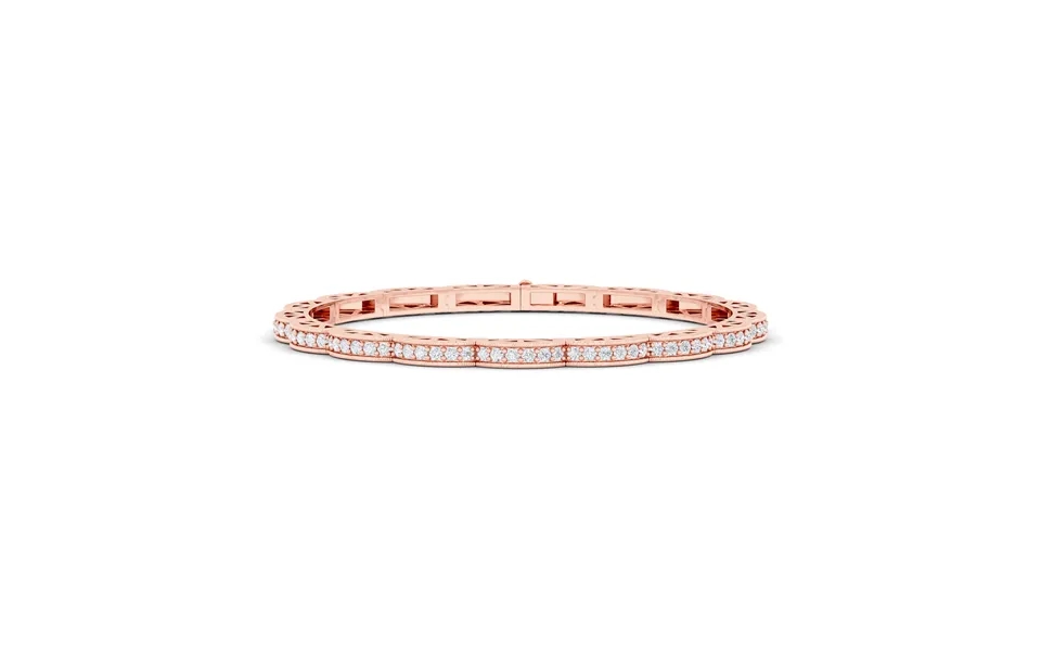 Vintage Inspired Lab Grown Diamond Tennis Bracelet 10k Rose Gold 2 Ct