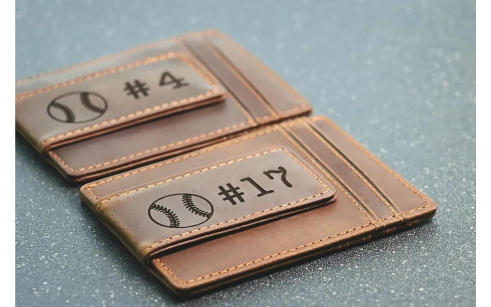 Baseball Personalized Wallet Magnet Wallet Teen Wallet Name Wallet - Leather Wallet