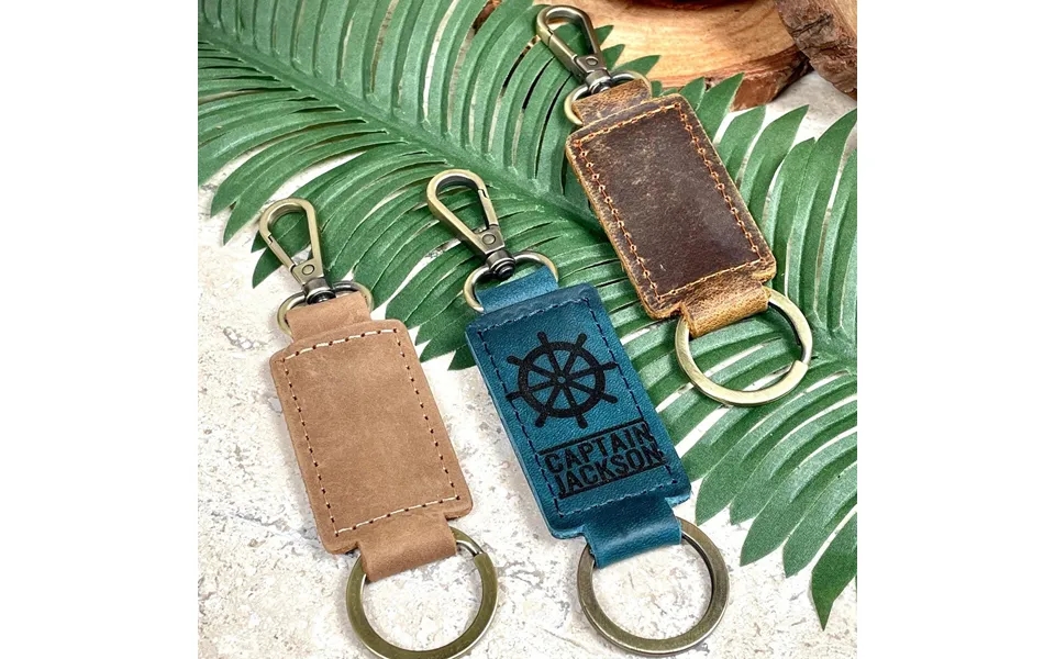 Boat Captain Leather Keychain With Heavy Duty Ring & Clasp - Real Leather