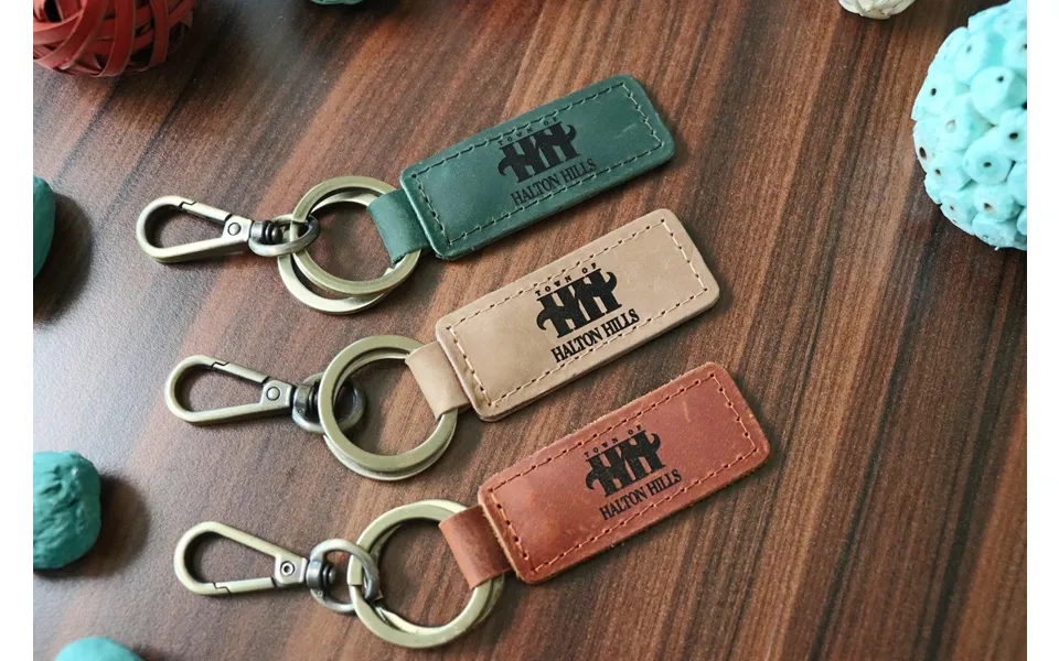 Bulk Leather Keychains For Local Government - Firefighter