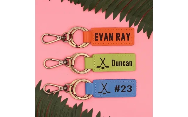Colorful Leather Ice Hockey Keychain - Real Leather product image