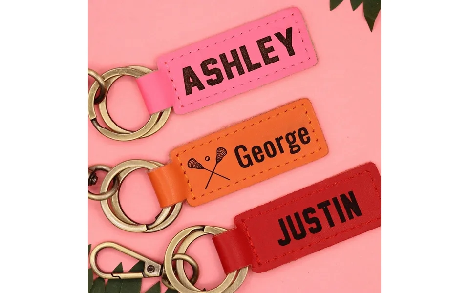 Colorful Leather Lacrosse Keychain - Real Leather