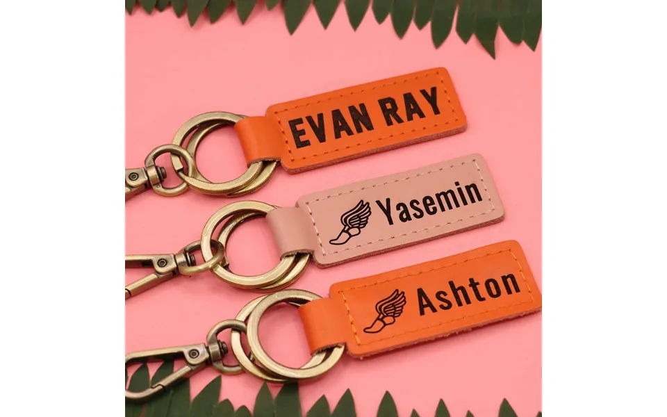 Colorful Leather Track & Field Keychain - Real Leather