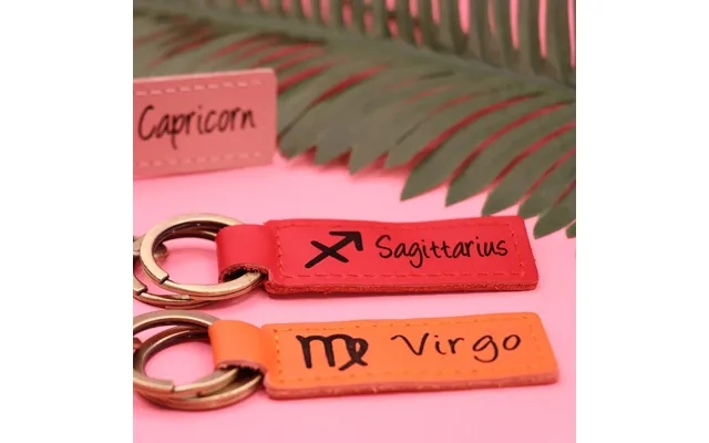 Colorful Leather Zodiac Keychain - Real Leather product image