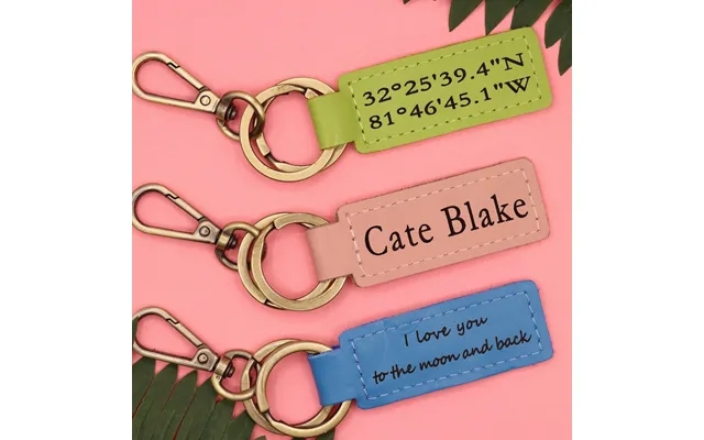 Colorful Personalized Leather Keychain - Real Leather product image